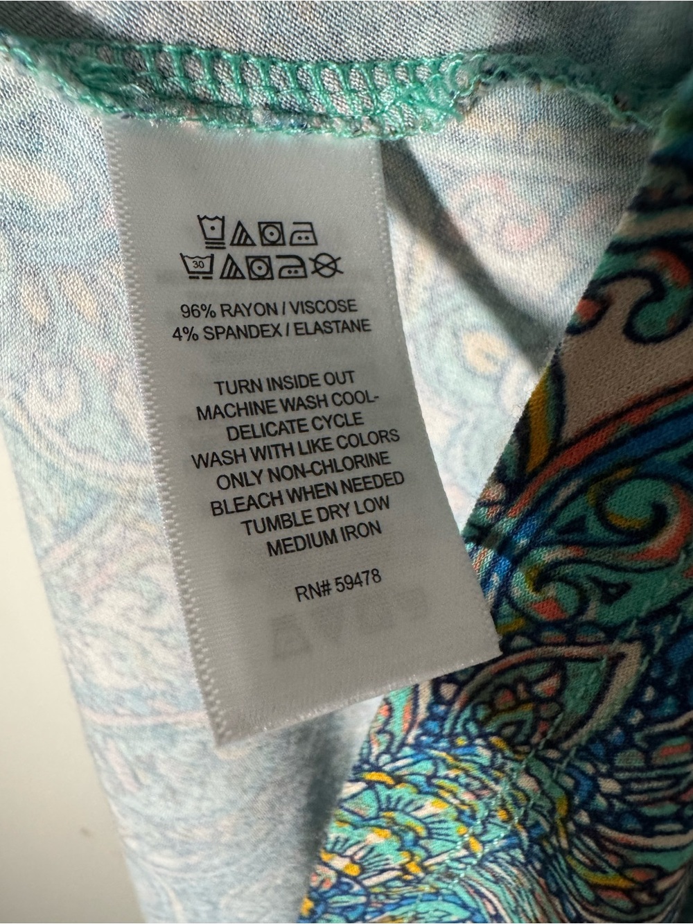 Lucky Brand Teal Paisley Tank Knit Midi dress 1X - Picture 8 of 9